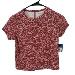NWT Arizona Ditsy Floral Cottagecore Print Baby Tee Juniors Size Small Y2K 90s